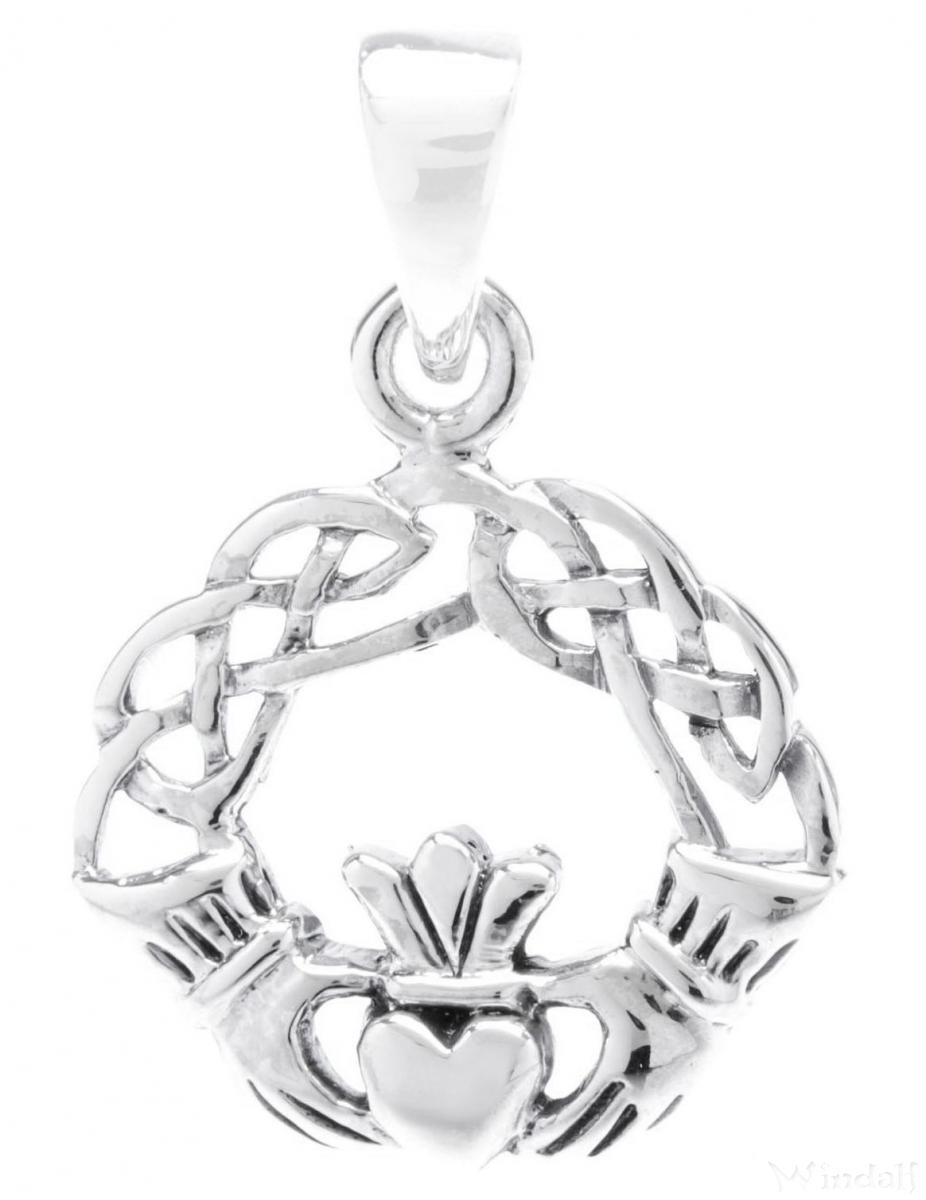 WINDALF Irischer Schmuck Anhänger CLADDAGH 2 8 cm Freundschafts Symbol