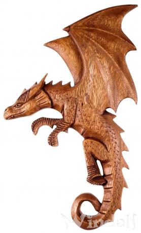 Windalf Wikinger Wandbild Draco Cm Drachen Holzbild Links Schauend