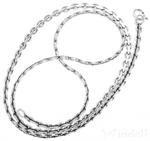 WINDALF Dunkle Wikinger Halskette THORA 55 cm Silber Ankerkette Vintage Silber WINDALF Dunkle Wikinger Halskette THORA 55 cm Silber Ankerkette Vintage Silber - Windalf.de