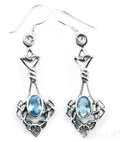 WINDALF Celtic Damen Ohrringe DANA 4.4 cm Bohemian Elfenschmuck Aquamarin Silber WINDALF Celtic Damen Ohrringe DANA 4.4 cm Bohemian Elfenschmuck Aquamarin Silber - Windalf.de