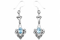 WINDALF Celtic Damen Ohrringe DANA 4.4 cm Bohemian Elfenschmuck Aquamarin Silber - Windalf.de