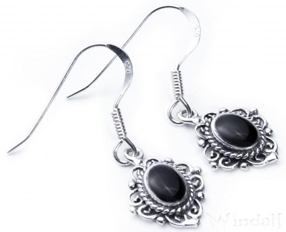 WINDALF Bohemia Ohrringe NOCTIS 1.5 cm Onyx der Nacht Gothicschmuck Silber WINDALF Bohemia Ohrringe NOCTIS 1.5 cm Onyx der Nacht Gothicschmuck Silber - Windalf.de