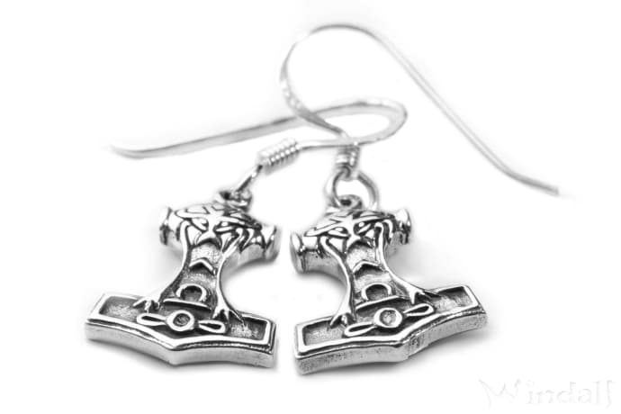 WINDALF Vikings Ohrringe TORSAS 1.5 cm Kleiner Wikinger Thorshammer Silber - Windalf.de