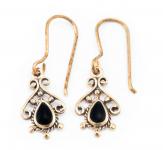 WINDALF Vintage Ohrringe MELINA 1.7 cm Ornamentik Onyx Bronze - Windalf.de