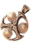 WINDALF Schmuck Anh&auml;nger THAON 4.4 cm Celtic Triskel Bronze - Windalf.de