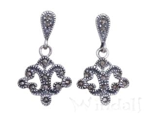 WINDALF Ohrringe Funkeln der Nacht 3 mm Mittelalter Markasit Schmuck Silber - Windalf.de
