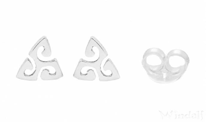 WINDALF Ohrstecker LAYLA &Oslash; 5 mm Celtic Kleine Triskele Gl&uuml;ckssymbol Silber - Windalf.de