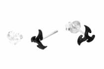 WINDALF Schwarze Gothic Ohrstecker LAZAR 7 mm Celtic Triskele Vintage Silber - Windalf.de