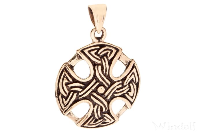WINDALF Schmuck Anh&auml;nger ARIAN 2.5 cm  Keltisches Kreuz Bronze - Windalf.de