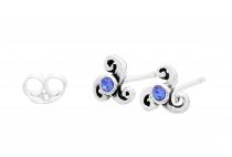 WINDALF Ohrstecker LIZA 6 mmTriskele Sky Blue Blaue Steine Silber - Windalf.de