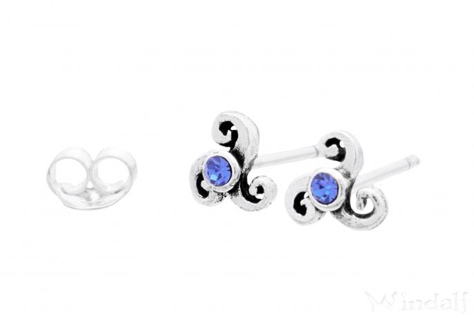 WINDALF Ohrstecker LIZA 6 mmTriskele Sky Blue Blaue Steine Silber - Windalf.de