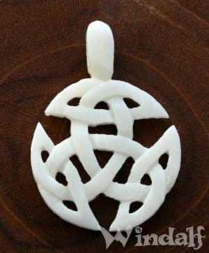 WINDALF Schmuck Anhänger ARWAIN 3.6 cm Offene Dreifalt aus Knochen - Windalf.de