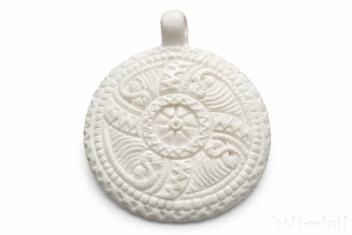 WINDALF Wikinger Anh&auml;nger BALDUR 3.7 cm Viking Sun Knochen - Windalf.de
