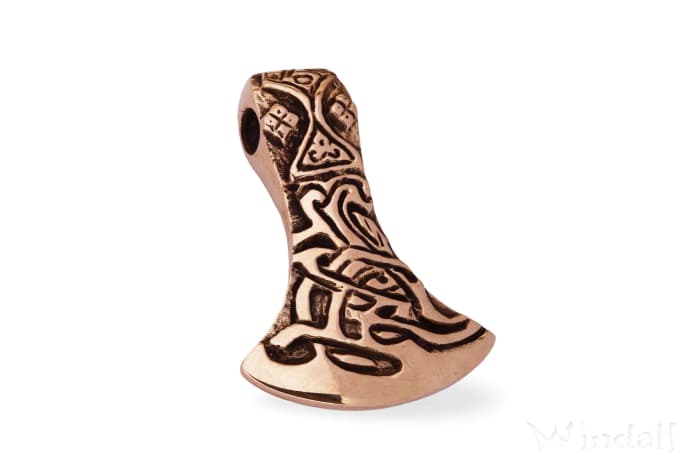 WINDALF Schmuck Anh&auml;nger THORWYN 3.8 cm Vikings Axt Bronze - Windalf.de
