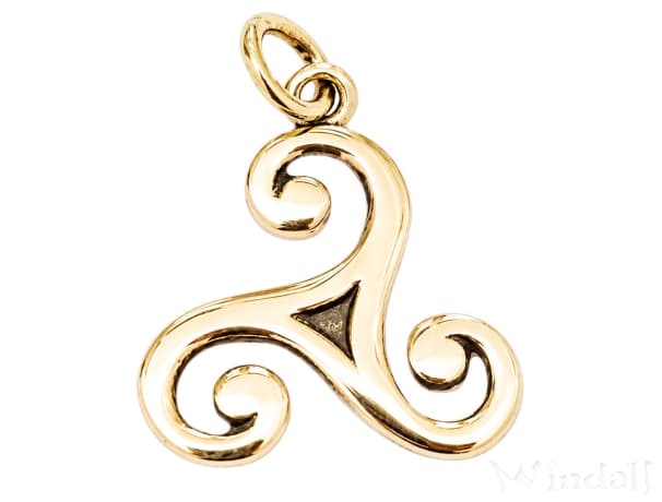WINDALF Schmuck Anh&auml;nger APOLONIA 2.2 cm Kleine Triskele Bronze - Windalf.de