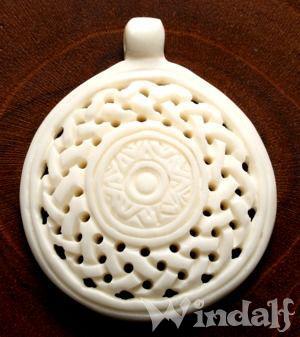 WINDALF Schmuck Anhänger VIKA 3.6 cm Wikingerschild Schutzanhänger aus Knochen - Windalf.de