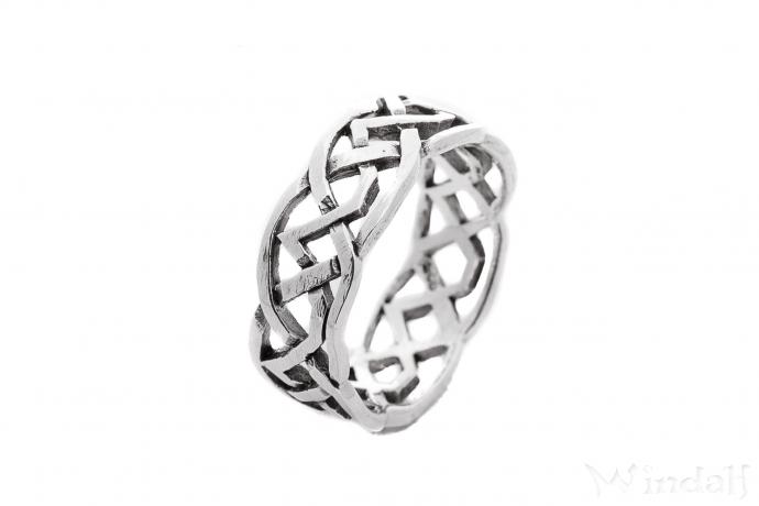 WINDALF Celtic Knoten Ring DAVIN 7 mm Kelten-Schmuck Partnerring Silber - Windalf.de