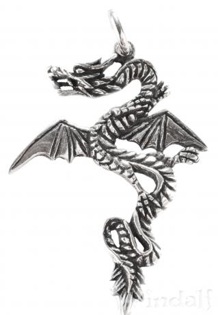 WINDALF Drachen Schmuck Anhänger DRACO 4.5 cm Schutzdrache Silber WINDALF Drachen Schmuck Anhänger DRACO 4.5 cm Schutzdrache Silber - Windalf.de