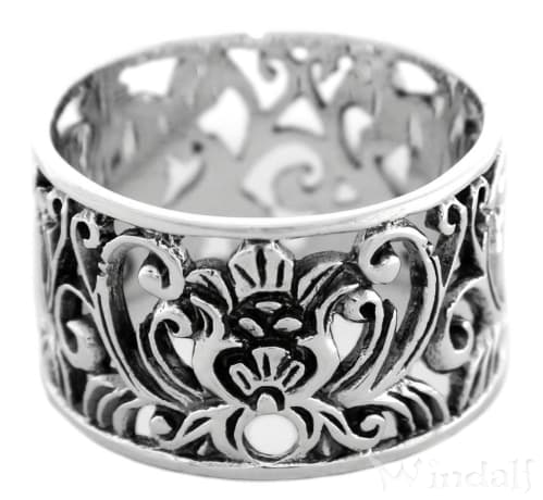 WINDALF Breiter Bohemian Damen Ring FIANA 13 mm Mittelalter-Ornamente Silber WINDALF Breiter Bohemian Damen Ring FIANA 13 mm Mittelalter-Ornamente Silber - Windalf.de