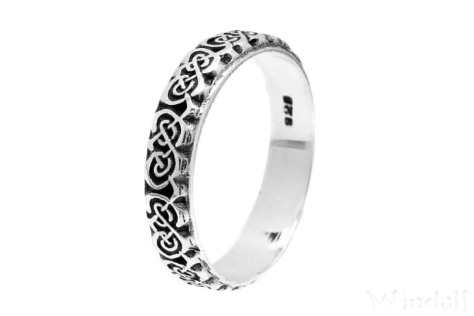 WINDALF Keltischer Damen Ring AILEEN 3 mm Keltenknoten Midi-Ring Stapelring Silber - Windalf.de
