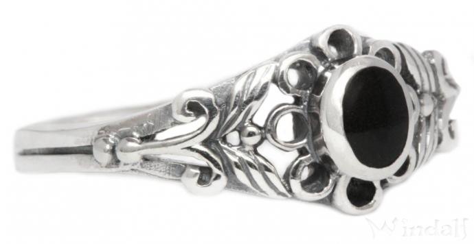 WINDALF Damen Ring NASTASIA 7 mm Schwarzer Onyx Silber - Windalf.de