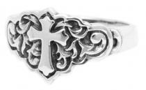 WINDALF Ritter Ring ROBIN  13 mm Mittelalter Kreuz Gothic Schmuck Vintage Silber - Windalf.de