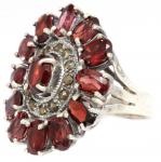 WINDALF Mittelalter Ring ARKANA 27 mm Prunkring Theaterring Granat Silber WINDALF Mittelalter Ring ARKANA 27 mm Prunkring Theaterring Granat Silber - Windalf.de