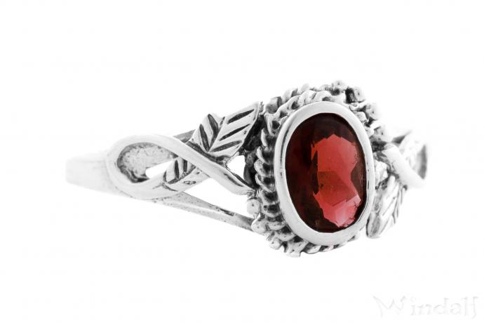 WINDALF Zarter Damen Ring LIANA 7 mm Elfenschmuck Roter Granat Silber WINDALF Zarter Damen Ring LIANA 7 mm Elfenschmuck Roter Granat Silber - Windalf.de