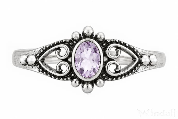 WINDALF Zarter Damen Ring ANELY 8 mm Amethyst Bohemia Schmuck Silber - Windalf.de