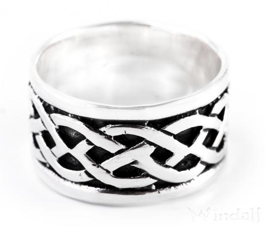 WINDALF Celtic Bandring TARANIS 12 mm Irischer Keltischer Knoten Silberring - Windalf.de