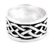 WINDALF Celtic Bandring TARANIS 12 mm Irischer Keltischer Knoten Silberring - Windalf.de