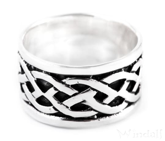 WINDALF Celtic Bandring TARANIS 12 mm Irischer Keltischer Knoten Silberring - Windalf.de