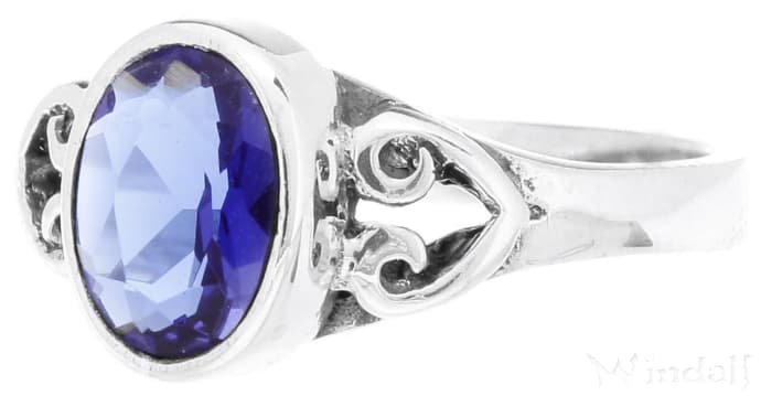 WINDALF Elfen Damen Ring TARA 8 mm Blauer Saphir Freundschaftsring Vintage Silber WINDALF Elfen Damen Ring TARA 8 mm Blauer Saphir Freundschaftsring Vintage Silber - Windalf.de