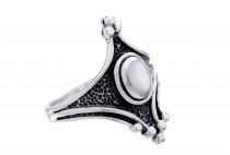 WINDALF Damen Bohemia Ring ARIYA 20 mm Weißer Perlmutt Silber - Windalf.de