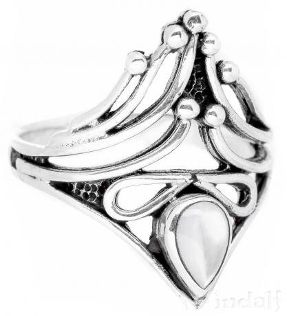 WINDALF Damen Ring LEONA 20 mm Perlmutt Zauberring Silber - Windalf.de