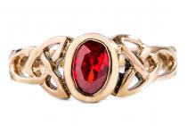 WINDALF Celtic Ring BRIGANTIA 7 mm Roter Granat Trachtenschmuck Bronze - Windalf.de