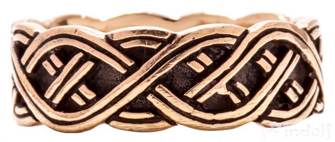WINDALF Wikinger Ring ARVIKA 7 mm Zopf-Knotenmuster Freundschaftsring Bronze - Windalf.de