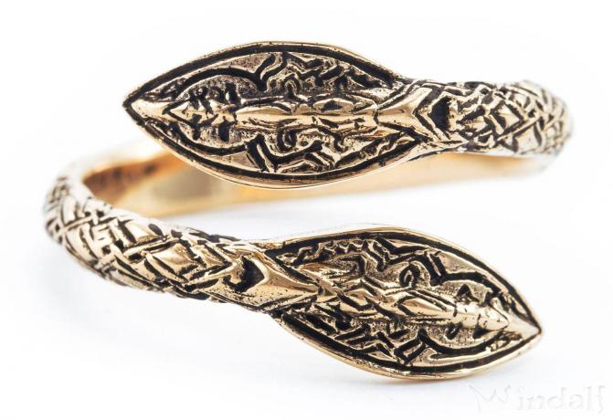 WINDALF Vikings Krieger Ring ARAWN 10 mm Wikinger Ornamentik Bronze WINDALF Vikings Krieger Ring ARAWN 10 mm Wikinger Ornamentik Bronze - Windalf.de