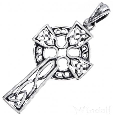 WINDALF Schmuck Anhänger AIDEN 4.2 cm Keltisches Kreuz Silber - Windalf.de