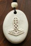 WINDALF Kraft Schmuck Anhänger MJÖLNIR 4.5 cm Viking Hammer Amulett weißer Stein - Windalf.de
