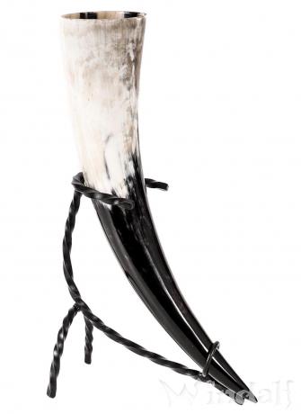 WINDALF Mittelater Trinkhornständer RAGNA Für 0,3 bis 0,5 Liter Hörner Handarbeit aus Eisen - Windalf.de