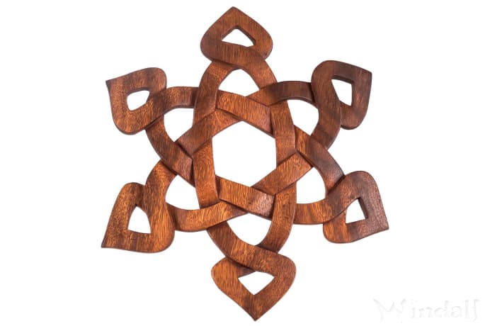WINDALF Celtic Wanddeko RUNENZAUBER 30 cm Celtic Wandrelief Handarbeit Holz - Windalf.de