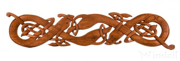 WINDALF Celtic Wanddeko ARNOR 64 cm Keltische Hunde Wächter Handarbeit aus Holz - Windalf.de