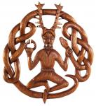 WINDALF Kelten Wandrelief CERNUNNOS 33 cm Celtic Waldgott Wandrelief Handarbeit Holz - Windalf.de
