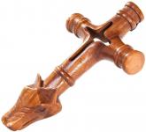 WINDALF Wikinger Wandbild Wolfskreuz 26 cm Isländischer Thorshammer Handarbeit Holz - Windalf.de