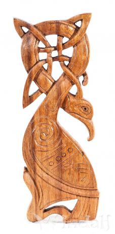 WINDALF Celtic Wandbild MARAWN 27 cm Keltischer Vogel Wandrelief Handarbeit Holz - Windalf.de