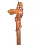 WINDALF Wikinger Spazierstab DANUBIS 90 cm  Drachen Gehstock Handarbeit aus Holz - Windalf.de
