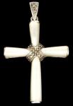 WINDALF Schmuck Anh&auml;nger SURI 4,4 cm Kreuz mit Perlmuttsteinen Silber - Windalf.de