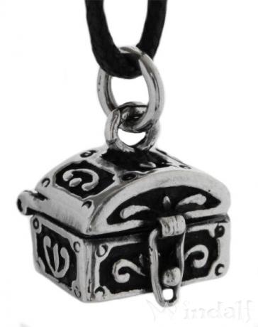 WINDALF Boho Medaillon ASANA 1.7 cm Kleine Schatzkiste mit Fach Silber - Windalf.de