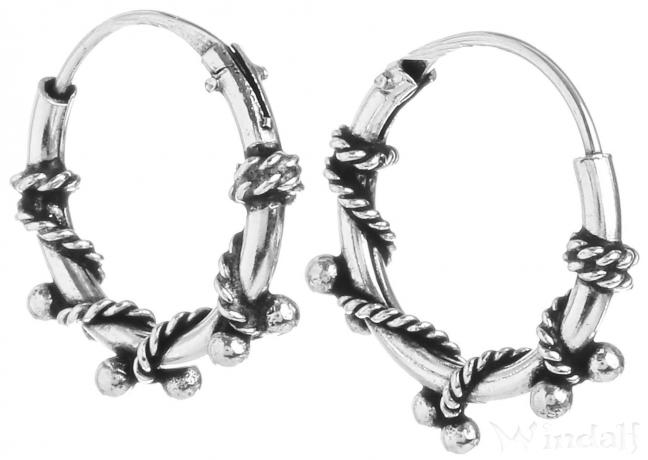 WINDALF Bohemia Silbercreolen ASEA 12 mm Fairy Ohrschmuck mit Silberkugeln Silber - Windalf.de